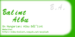 balint albu business card